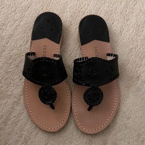 Jack Rogers Black Leather Sandals
